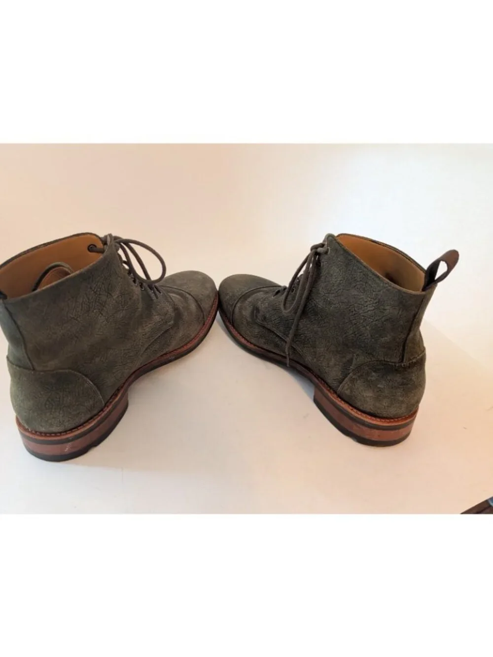 Taft The Dragon Green Textured Leather Cap Toe Combat Boots Sz 11